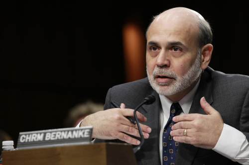 Federal Reserve Board Chairman Ben Bernanke testifies on Capitol Hill in Washington Friday before the Senate Budget Committee. (AP-Yonhap News)