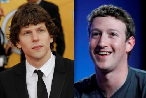 Jesse Eisenberg (left, MCT), Mark Zuckerberg (right, AP)