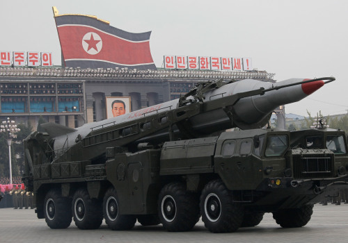 In this Oct. 10, 2010 file photo, a North Korean missile is on the trucks make its way during a massive military parade to mark the 65th anniversary of the communist nation's ruling Workers' Party in Pyongyang, North Korea. (AP-Yonhap)