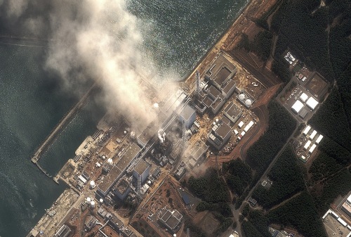 Centrale Nucleare di Fukushima vista dall'alto