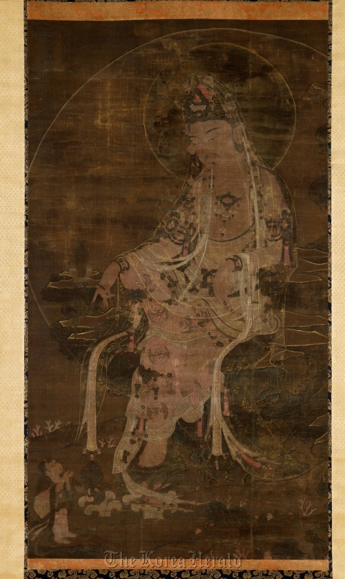 “Suwol Gwaneum,” or “Water-Moon Avalokitesvara painting” from the Goryeo Dynasty. (Korea Foundation)