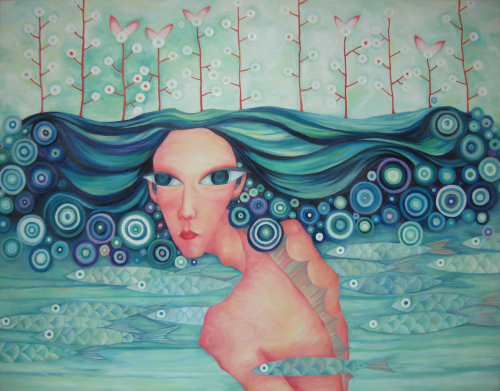 Oil on canvas painting by IAC member Lee Sun-hee titled “Goddess of the Sea.”