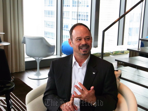 Cary Michael Gray, general manager of W Taipei, speaks in an interview with The Korea Herald. (Kim Yoon-mi/The Korea Herald)
