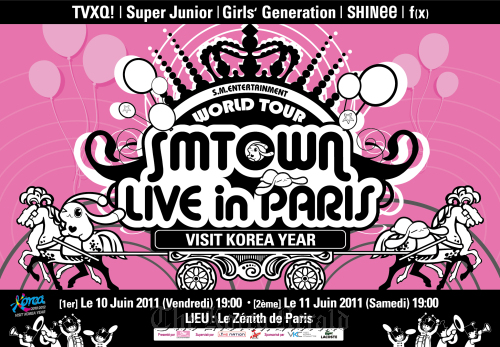 Poster for the “SM Town World Tour in Paris” concerts, scheduled on June 10 and June 11 at Le Zenith de Paris. (SM Entertainment)