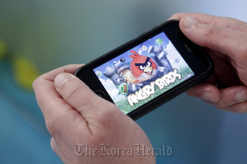 The “Angry Birds” mobile-phone game is seen on an Apple Inc. iPhone in London. (Bloomberg)