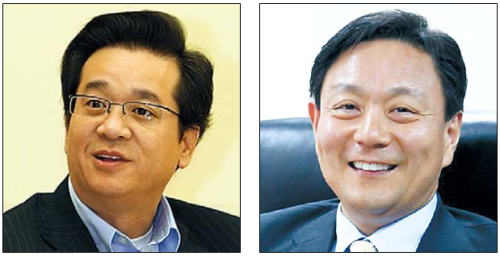 (From left) CJ Group chairman Lee Jae-hyun, Samsung SDS CEO Koh Soon-dong