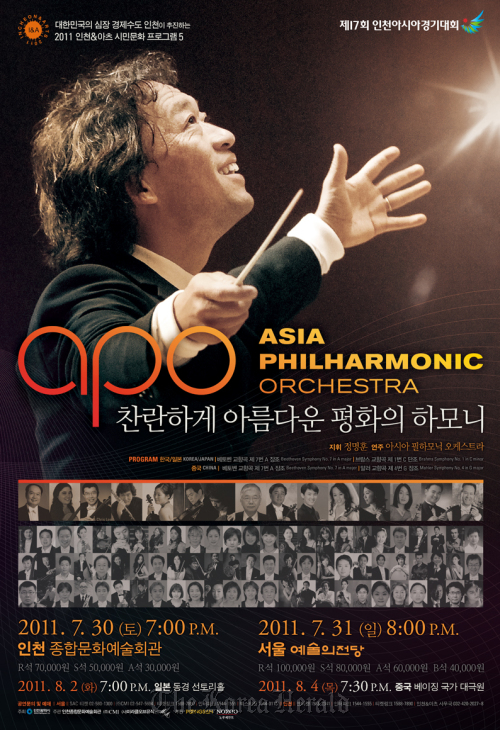 Poster of the Asia Philharmonic Orchestra’s concerts in Korea. (CMI Korea/Miracle of Music)