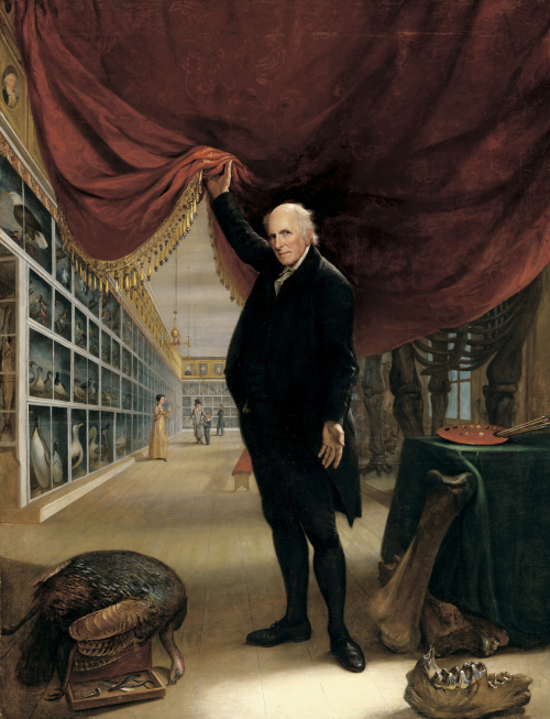 This image provided by The Smithsonian American Art Museum, shows an 1822 oil on canvas self-portrait by Charles Willson Peale, titled “The Artist in His Museum.” (AP-Yonhap News)