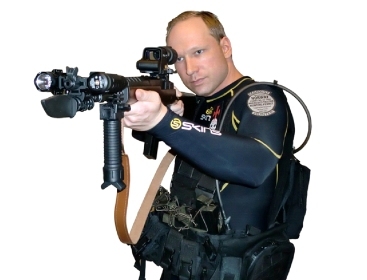 This image shows Anders Behring Breivik from a manifesto attributed to him that was discovered Saturday. Breivik is a suspect in a bombing in Oslo and a shooting on a nearby island which occurred on Friday. (AP-Yonhap News)