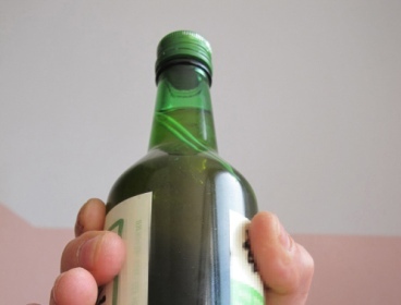 A bottle of contaminated soju (Yonhap)