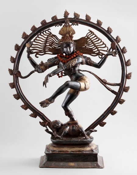A bronze sculpture of Nataraja, a depiction of Shiva as the cosmic dancer. (National Folk Museum of Korea)