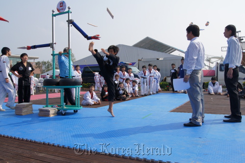 A young practitioner performs at the 2010 Chungju World Martial Arts Festival. (Chungju City)