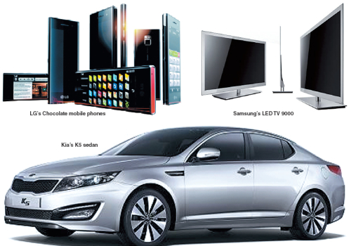 LG’s Chocolate mobile phones, Samsung’s LED TV 9000, Kia’s K5 sedan