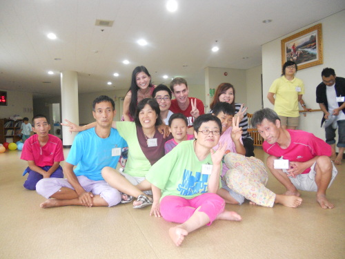 Tess Ramoso with Angel House residents on Saturday