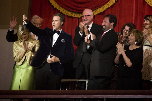Will Ferrell gives a comedic thumbs down to the audience at the Kennedy Center for the Performing Arts Sunday in Washington. (AP-Yonhap News)