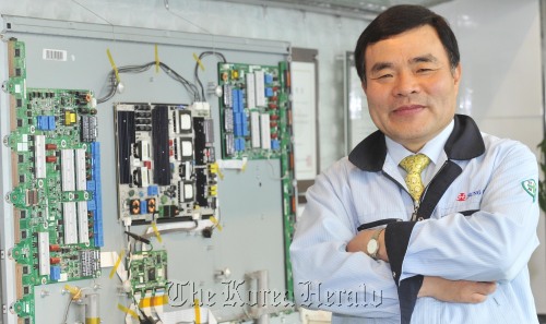 Park Hwan-woo, president and CEO of Sungho Electronics Co. (Kim Myung-sub/The Korea Herald)