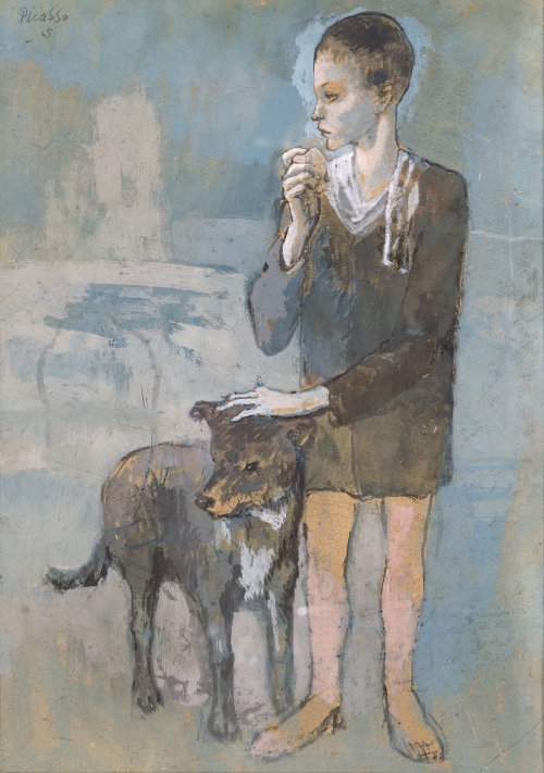 A photo of Pablo Picasso’s “Boy with a Dog” released by the Prado Museum in Madrid on Friday. (AP-Yonhap News)