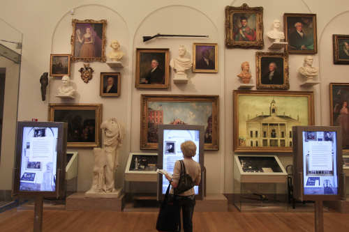 Artwork is shown in the Robert H. and Clarice Smith New York Gallery of American History at the New York Historical Society museum on Nov. 8. (AP-Yonhap News)
