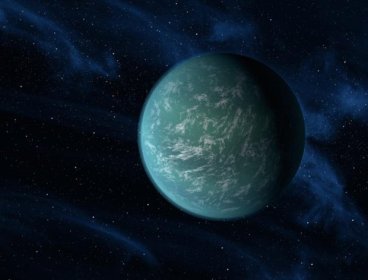 This undated handout artist rendering provided by NASA shows Kepler-22b, a planet known to comfortably circle in the habitable zone of a sun-like star. (NASA via AP)