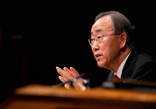 U.N. Secretary-General Ban Ki-moon speaks at the UN headquarters in New York on Wednesday. (Xinhua-Yohap News)