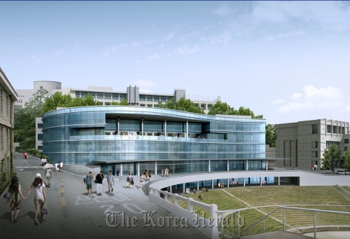 An artist’s rendering of Hyundai Motor Group’s research center for developing futuristic cars, which will be built at Hanyang University in Seoul. (Hyundai Motor)