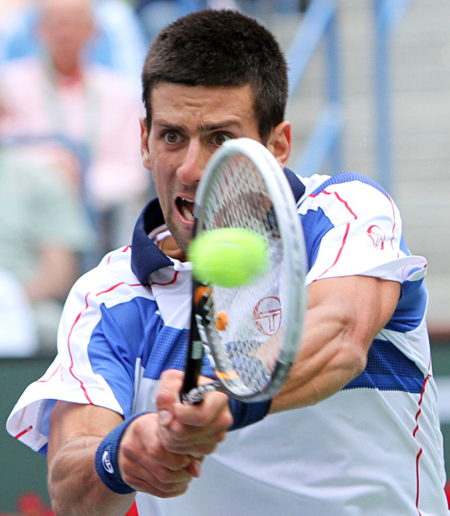 Novak Djokovic fell one short of matching John McEnroe’s record of 42 straight wins to begin the 1985 season. (UPI-Yonhap News)