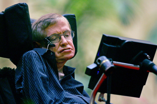 In this June 19, 2006 file photo Astrophysicist Stephen Hawking speaks at an international gathering of scientists on the origins of the universe at Beijing's Great Hall of the People in China. (AP)