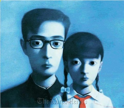 A piece from Zhang Xiaogang’s “Bloodline Series”