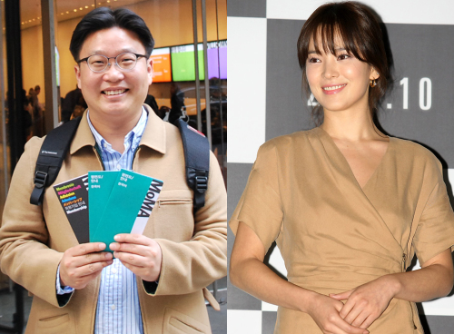 Actress Song Hye-kyo (right) and Korea PR expert Seo Kyoung-duk. (Yonhap News)