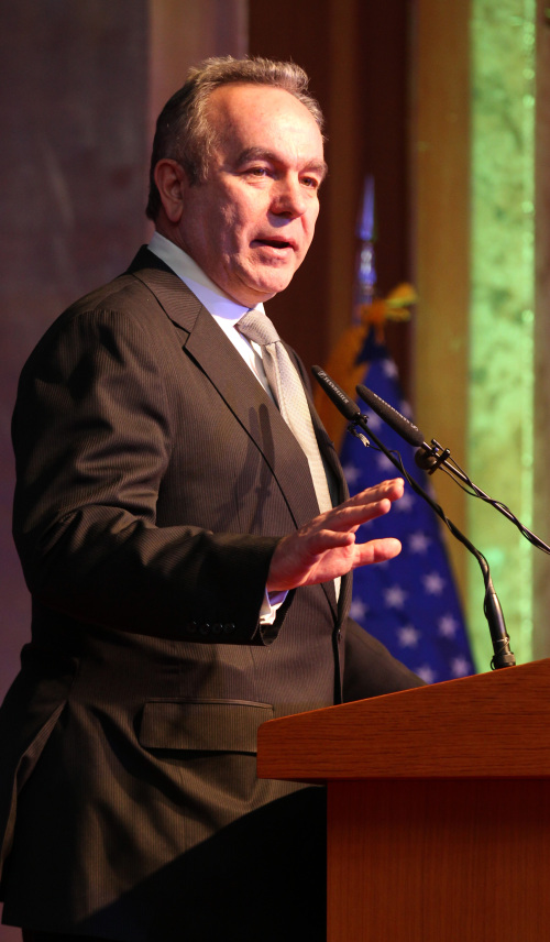 Kurt Campbell, Washington's top diplomat for Asia, speaks during a forum marking the 55th anniversary of foundation of the Korea Society in Seoul on Tuesday. (Yonhap News)