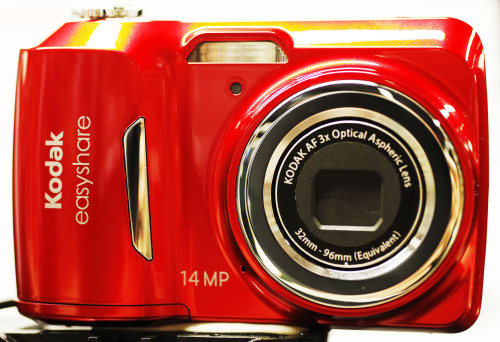 A Kodak Easyshare digital camera is displayed at B&H Photo & Video, in New York (AP)