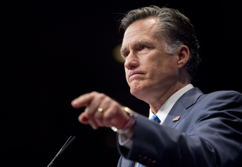 Republican presidential candidate, former Massachusetts Gov. Mitt Romney addresses the Conservative Political Action Conference in Washington, Friday. (AP-Yonhap News)