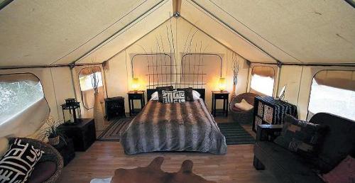 A “glamour tent,” part of the “glamping” experience at Ventura Ranch, a KOA campground is featuredin Santa Paula, California, Feb. 9.(Los Angeles Times/MCT)