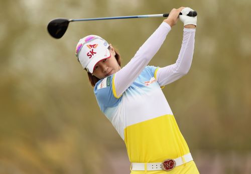 Korea’s Choi Na-yeon sits one shot behind the leaders. (AFP-Yonhap News)