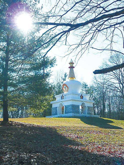 The Kalachakra Stupa, associated with cosmological and human life cycles, is one of the architectural highlights of the Tibetan Mongolian Buddhist Center in Bloomington, Indiana. (Chicago Tribune/MCT)