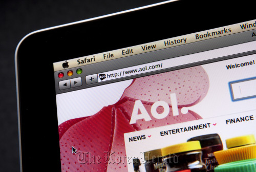 The AOL Inc. website is displayed for a photograph in New York. (Bloomberg)