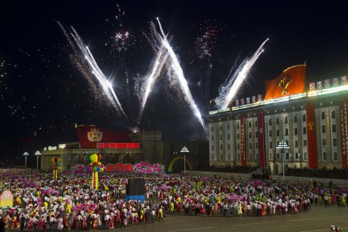 Thousands of North Koreans participate in a mass dance performance in Kim Il Sung Square in Pyongyang on Monday April 16, 2012. (AP)