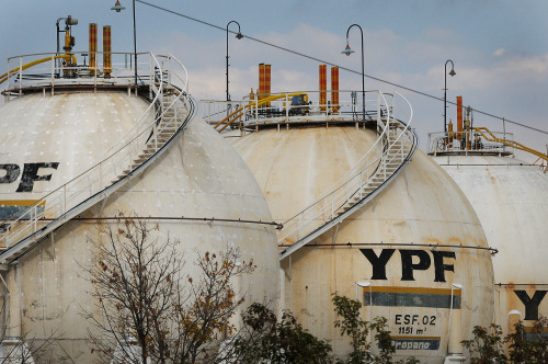 The YPF SA refinery stands in Lujan de Cuyo, Argentina, Tuesday. (Bloomberg)