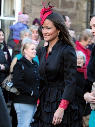  Pippa Middleton arrives at a wedding in St Michael's Church in Alnwick, England, Saturday, Feb. 26, 2011 (AP)