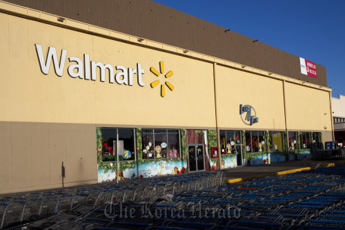 Shopping carts stand outside of a Wal-Mart store in Guadalajara, Mexico. (Bloomberg)