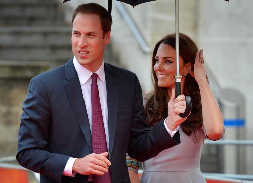 Britain's Prince William (L) and Catherine, Duchess of Cambridge (R) arrive to attend the UK premiere of the film 