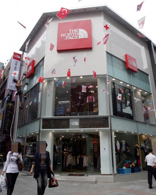 The North Face shop in Myeong-dong, central Seoul. (The Korea Herald)