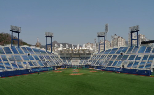 The recently rebuilt home field of NC Dinos in Masan, South Korea. (Yonhap News)