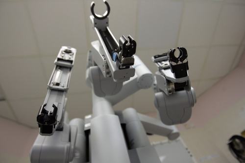 Robot arms used for surgery at the UM Hospital in Miami. Robot development is on the rise. (MCT)