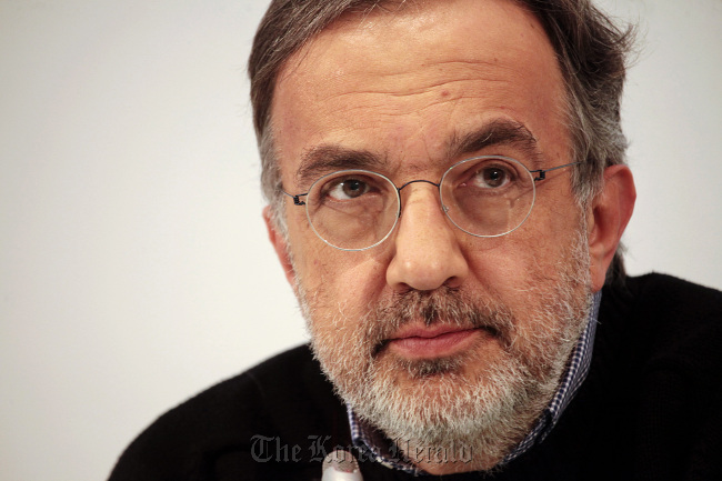 Sergio Marchionne, chief executive officer of Fiat SpA and Chrysler Group LLC, listens during Fiat’s annual shareholders’ meeting in Turin, Italy, in April. (Bloomberg)