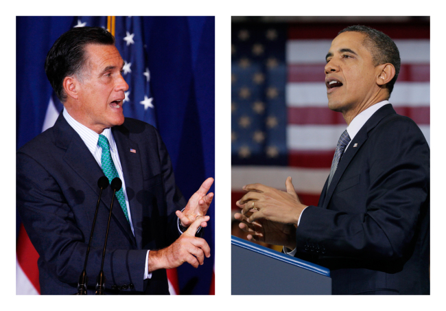 Republican presidential candidate, former Massachusetts Gov. Mitt Romney (left) and President Barack Obama. (AP-Yonhap News)