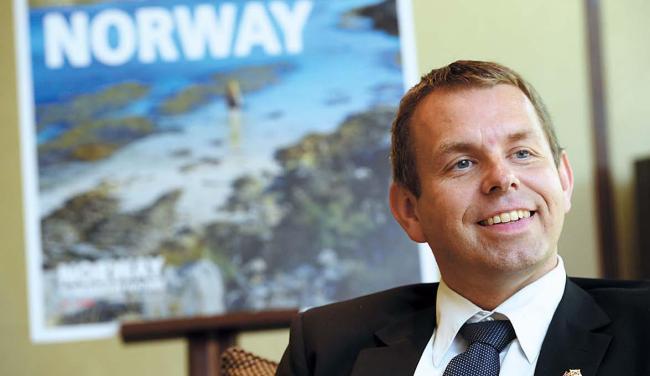 Norway&#39;s State Secretary and Vice Minister of Trade and Industry Halvard Ingebrigtsen talks about tourism in his country in an interview with The Korea ... - 20120622001078_0