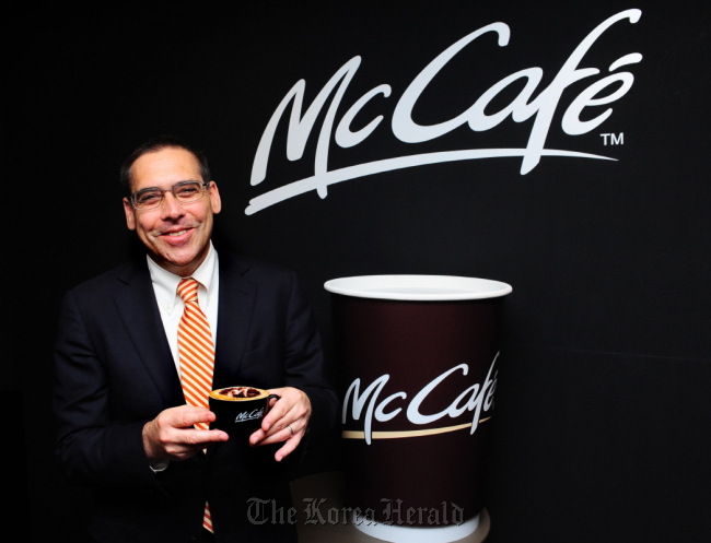 Sean Newton, CEO of McDonald’s Korea, speaks during a press conference Seoul on Tuesday. (McDonald’s Korea)