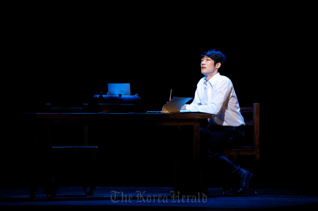 A scene from the Seoul Performing Arts Company’s dance-musical “Yun Dong-ju Shoots the Moon.” (The Seoul Performing Arts Company)