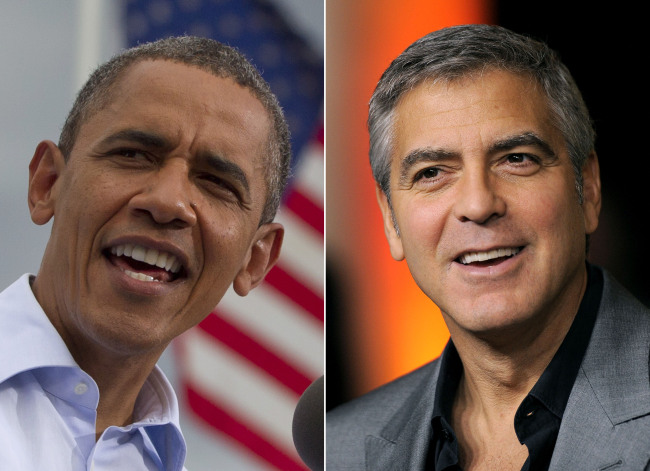 President Barack Obama and actor George Clooney. (AP-Yonhap News)